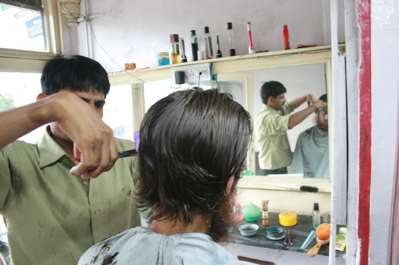 India, Rajistan, Jaipur City - My first and only haircut and beard trim since Beijing!