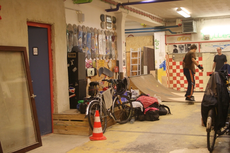 Deutschland,Regensburg  Markus´s skatepart flat, how creative, and plenty of space for our bikes!