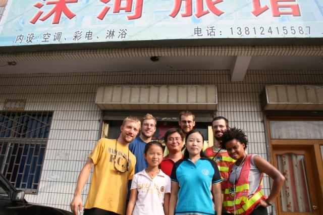 Oct 5 2007 - Lianshui, Jiangsu prov.  A very nice couple, though the local police took an hour to each of our passports and fill