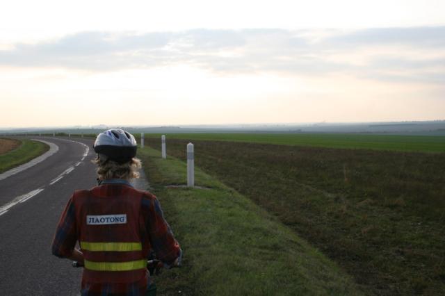 France - Drew stops in awe of this beautiful vista.  Heading west towards Paris  (Peter)