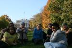 USA, Madison, Wisconsin - On Bascon Hill on a beautiful day at the University of Wisconsin