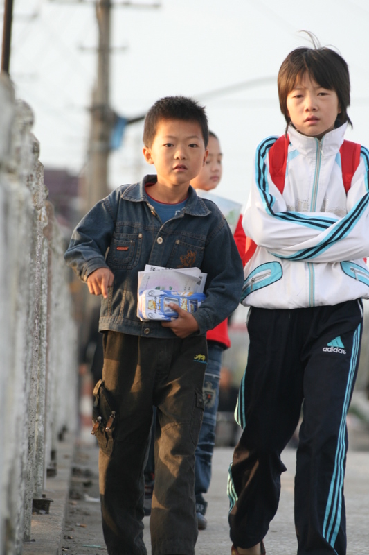 Oct 9 2007 - Changrong village, Jiangsu Prov, China. Morning on the street.