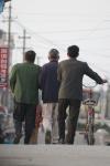 Oct 9 2007 - Changrong village, Jiangsu Prov, China. Morning on the street. Three musketeers