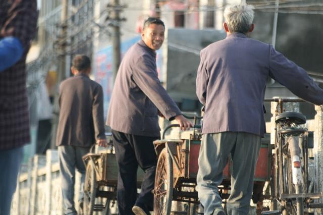 Oct 9 2007 - Changrong village, Jiangsu Prov, China. Morning on the street.