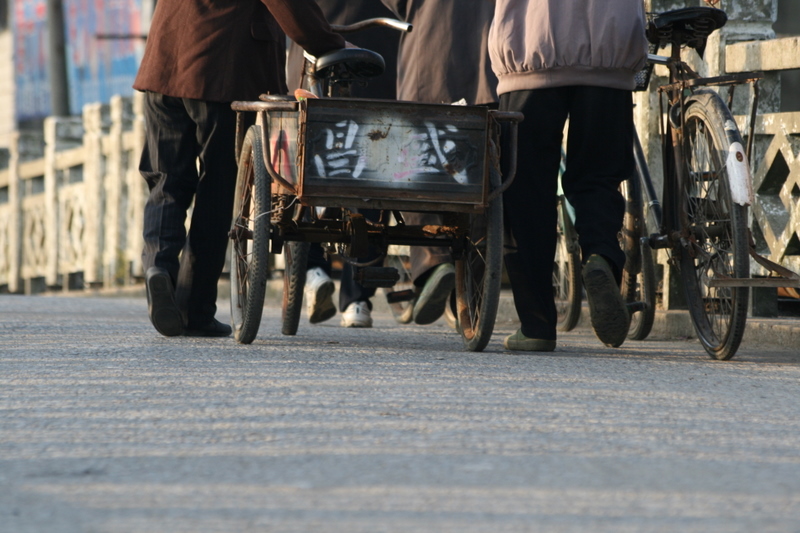 Oct 9 2007 - Changrong village, Jiangsu Prov, China. Morning on the street.