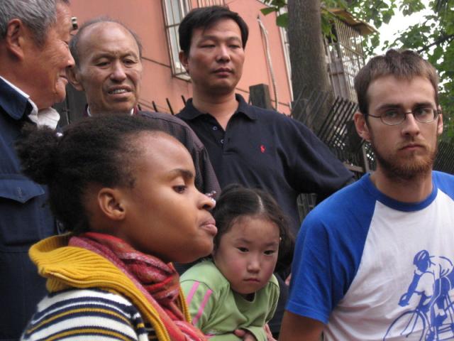 Performing at a park in Shanghai.