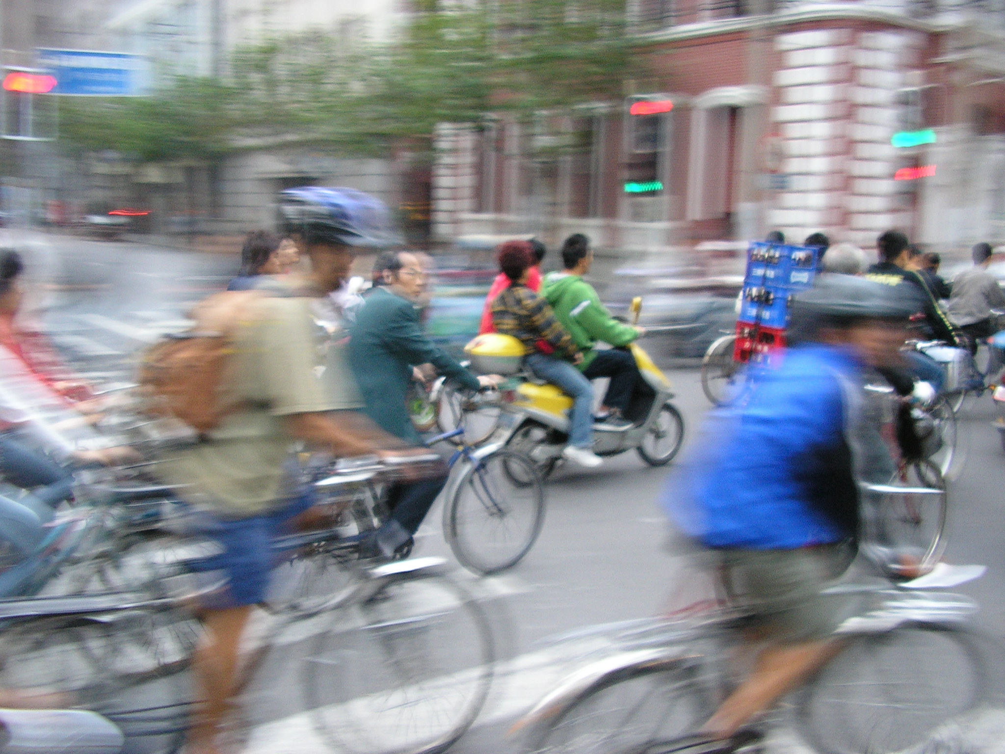 Shanghai street crossing with Jim and Drew