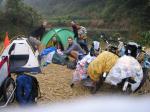 China, Oct 24 - Second night camping in the middle of now where in a dried and harvested rice patty