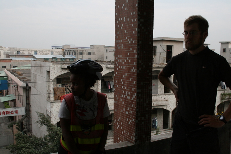 Nov 26 - Our Luguan's balcony, over looking other dorms housing mostly workers.