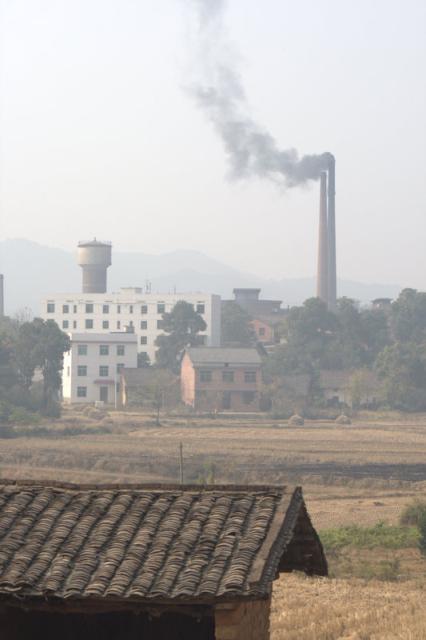 Countryside factory, as usual, with unfiltered coal smoke.