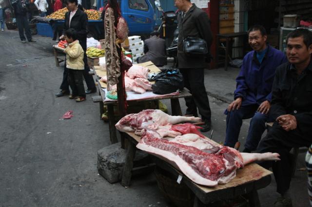 Pork at market. 