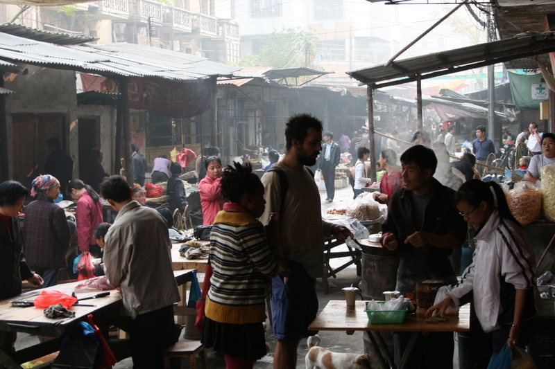 Meihua Town, Guangdong Prov. - Jim & Nakia in the morning market