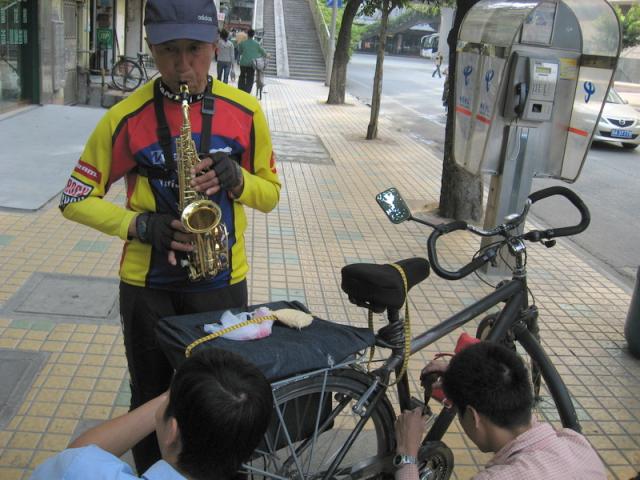 Mr. Wang on the sax