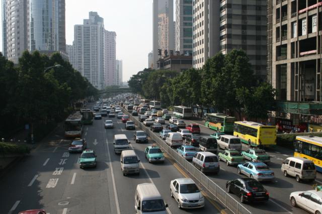 Guangzhou traffic...more and more people are buying cars, despite terrible congestion and CO2 emissions in the height of Global 