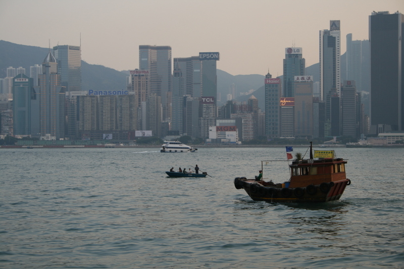 Hong Kong Island - Victoria Harbor at dusk