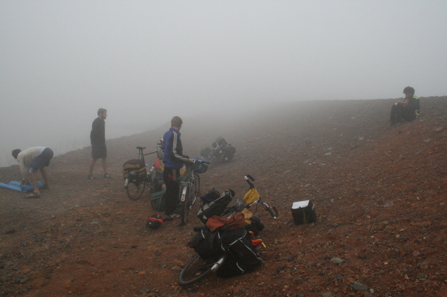 Vietnam - Camping on the side of a dirt road after the Axel broke a 2nd time after the first poorly done weld job.