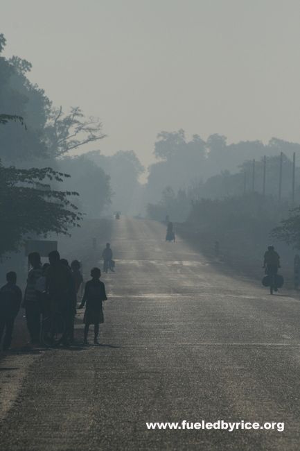 Lao - morning biking with a bit of smoke