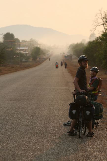 Lao - Adam and Drew on Hwy 13 on a beautiful morning