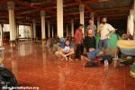 Cambodia - Buddist monks invited us to sleep in the prayer hall of their monestary along the Mekong River. After playing music f