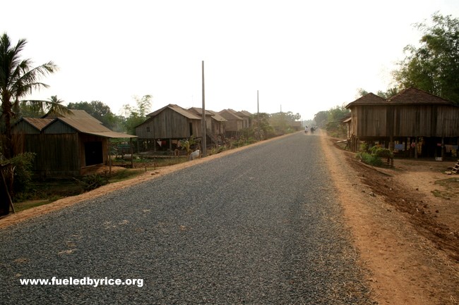 Cambodia - a great evening ride along the Mekong River road we've been on for awhile.  A paved break from the dirt.