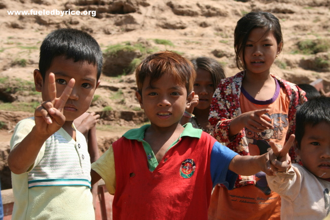 Cambodia - kids at a local Mekong River ferry boat crossing. Our dutch friends told us we should cross at this point since the d