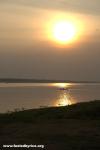 Cambodia - Camping along the Mekong, sun set.