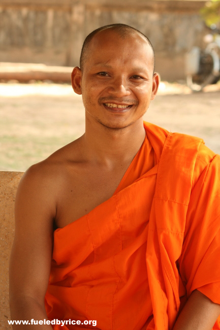 Cambodia - While resting during the mid day under a nice shade tree at a Buddist monestary, a friendly English-speaking monk app