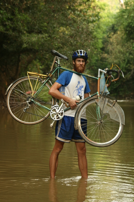 Cambodia - Angkor Wat - Peter "fording" the Siem Reap River