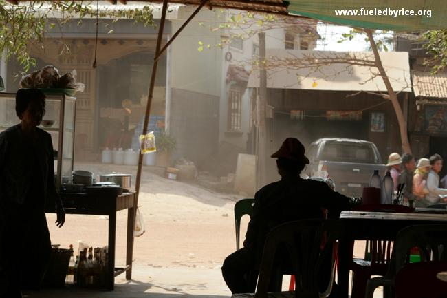 Cambodia - stopping for lunch on the way to the Thai border