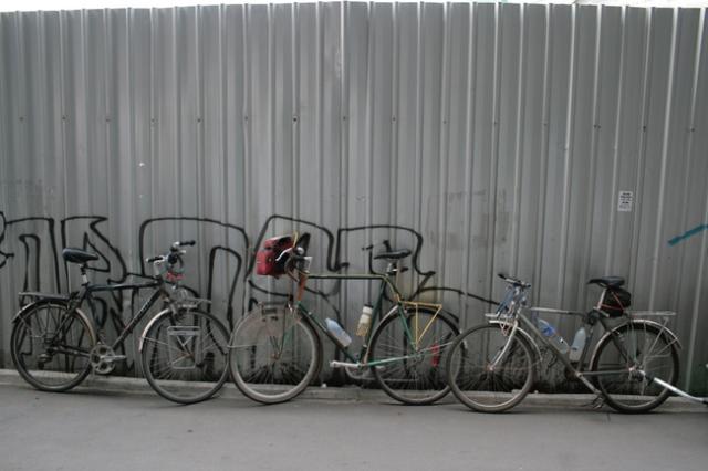 Thailand, Bangkok - The boy's bikes...before Drew's "Grey Ghost" was stolen.