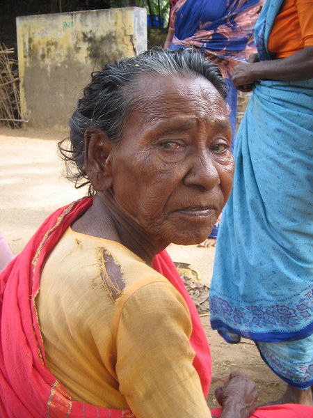 An old women staring at the conundrum that is my hair.