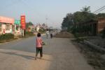 The Main Street of a small village, Shang Lin Xiang, where we spent the night.  There has been a lot of corn on the roads to dry