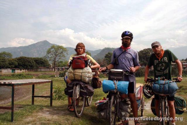 Nepal, Pokhara - FBR with the only snowcapped Himalayas we saw due to the "hazy season," The Anapurna range.