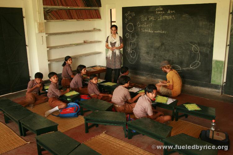 India, West Bengal, Katna village, Jagriti Primary School - Maria (USA), one of Brian Heilman's co-workers with Street Survivors