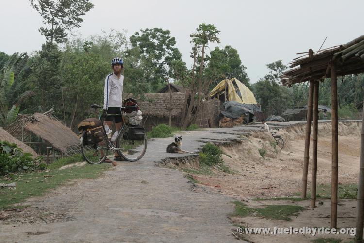 India, West Bengal - Peter on a "rough" back county road