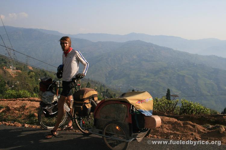 India, Darjeeling - Peter in the Darjeeling Himalayan foothills...with the Bandwagon 