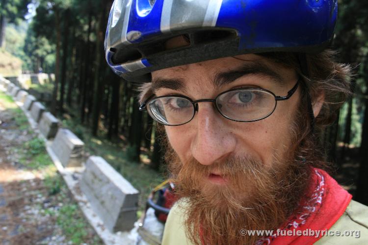 India, Darjeeling - Self-portrait in a pine forest up in the Himalayan foothills