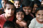 Nepal, east lowlands - Youth who were curious and eager to practice English, and children who were just curious.