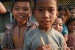 Nepal, east lowlands, Jamunibas village [homestay] - Kids! In the morning before we left Jamunibas.