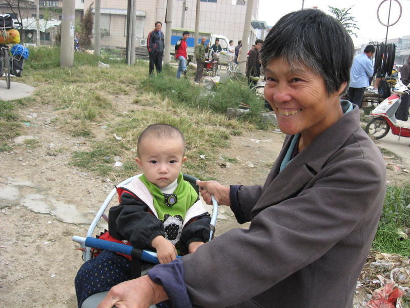 A woman and a baby.