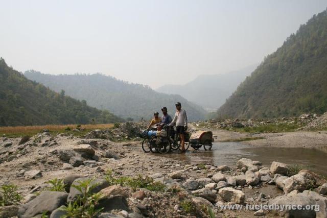 Nepal, Himalayan foothills, road to Sindhuligati - Pushed through to this: rock path. The begining of the most difficult leg of 