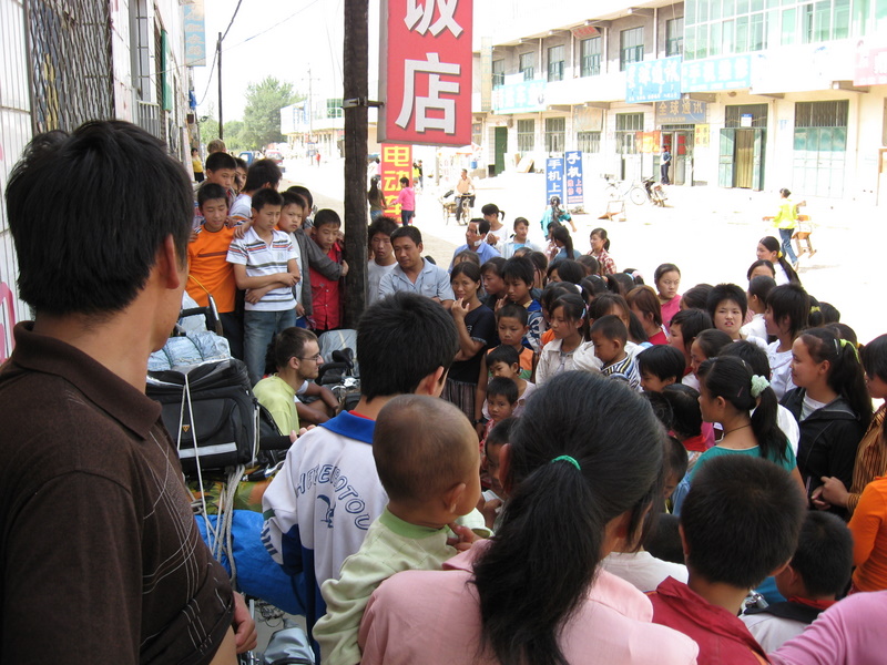 The Shenme Shenme's performing in a small town in Hebei. -Jim