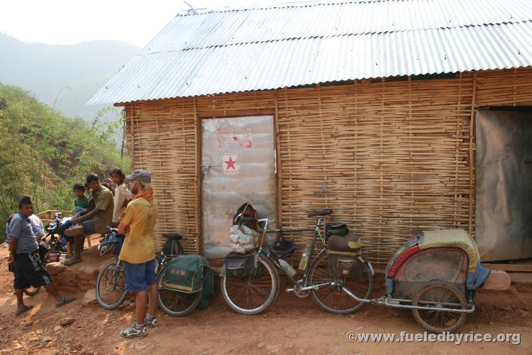 Nepal, Himalayan foothills, road to Sindhuli - Restaurant hut, where the 2km walking trail joined up with another rocky road to 