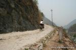 Nepal, Himalayan foothills, Sindhuli area - Peter on the rough, rocky backroad to Kathmandu in the Indrawati River valley [Drew]