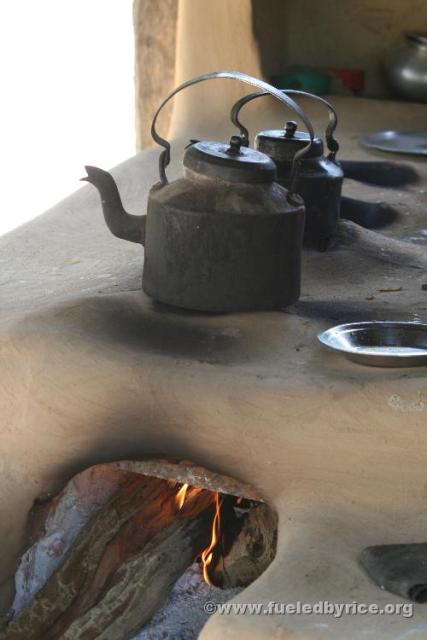 Nepal, west lowlands, Amiliya village - Typical wood-fired mud stove