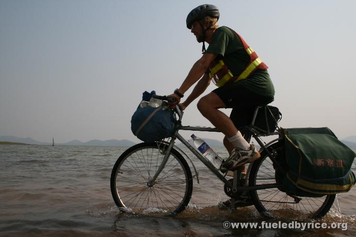 Thailand - Drew crossıng a flooded road