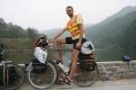 At the Tai Shan area mountain lake that we swam in.