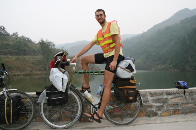 At the Tai Shan area mountain lake that we swam in.