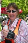 Imbibing with Turkish tea! Notice biking gloves- I wear them constantly - but have had them washed once.....