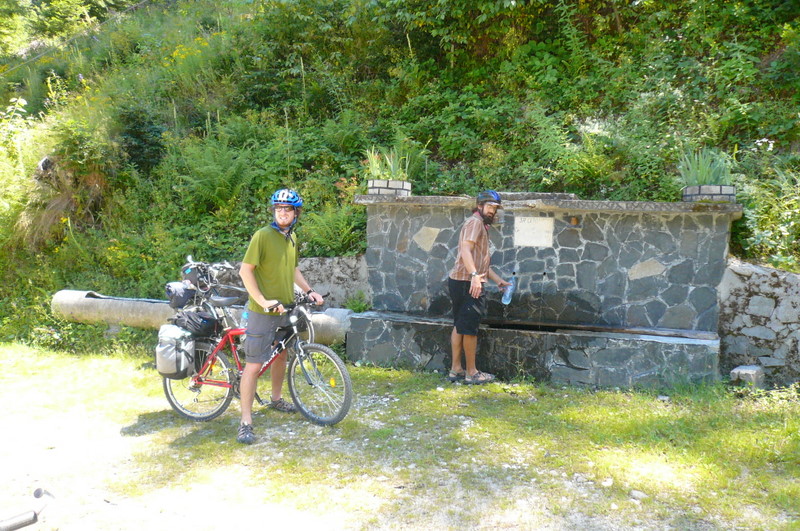 Along the roads, especially in the mountains, we encounter these roadside springs. Water is usually running constantly. I have s